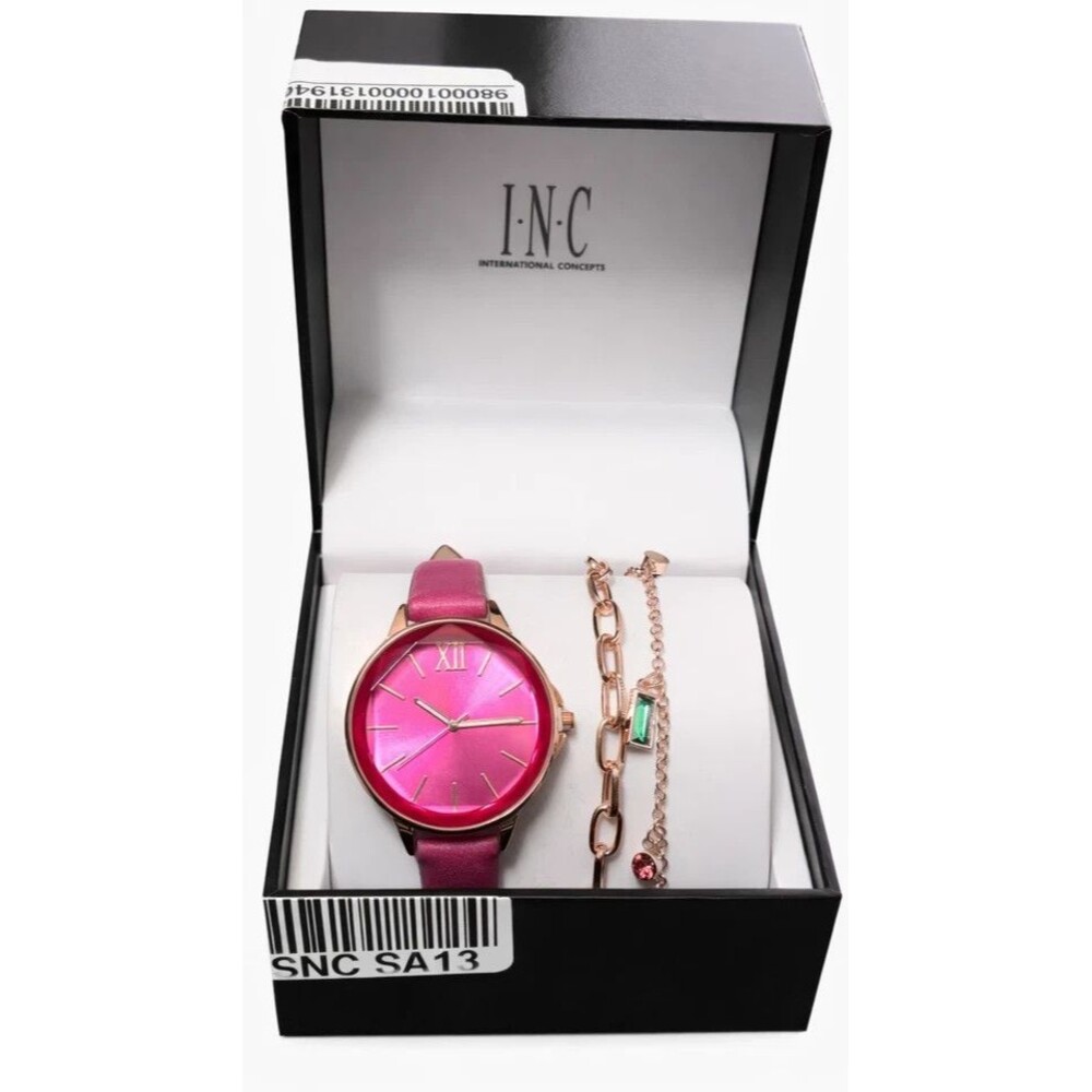 INC International Concepts Women's Pink Strap Watch 36mm